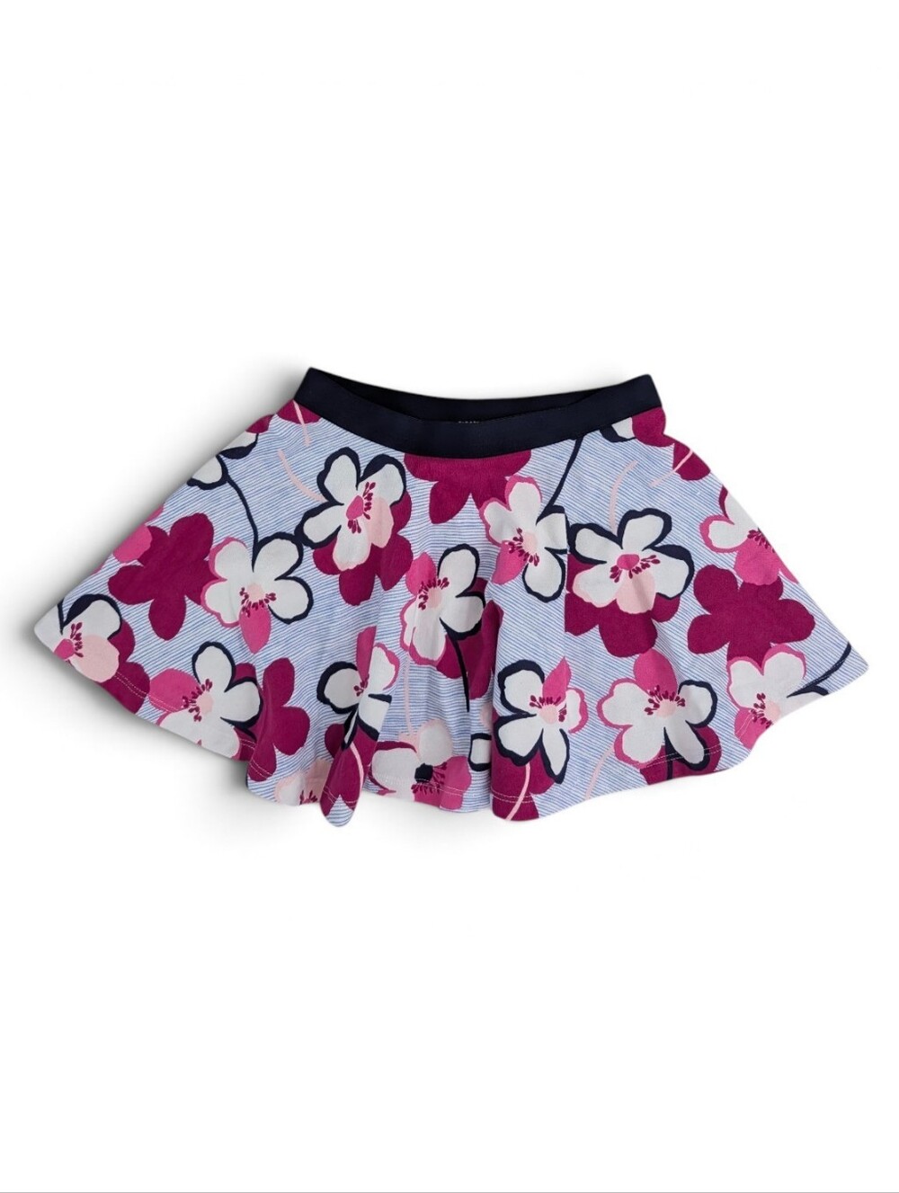 Gymboree Girls Floral Skirt - Pink & White Cotton Size S (5-6)